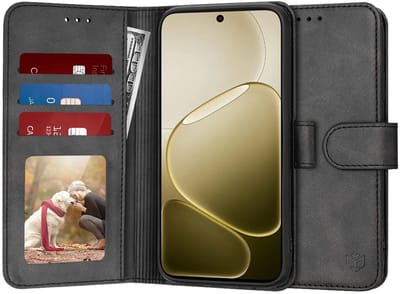 Hoesje geschikt voor Oppo A6/A6x - Techsuit Diary Book Wallet Case - Zwart