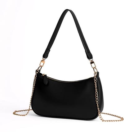 Maison Elara Kleine Clutch Tas - Schoudertas Dames - Feestelijke Uitjes - Afneembare Ketting - 26x15 cm - Zwart