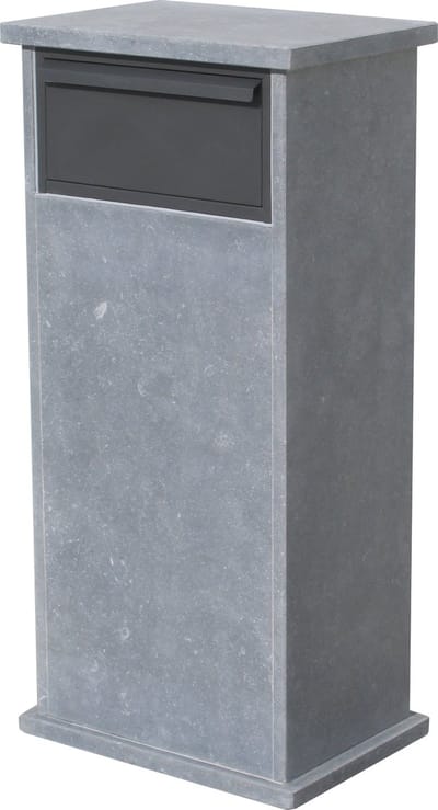 Pakketbrievenbus Palma Parcel - Natuursteen En Staal - Belgische Blauwe Hardsteen - 48x101x34cm