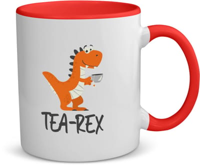 Akyol - thee koffiemok - theemok - rood - Thee - thee liefhebber - cadeau voor iemand die van thee houdt - cadeau thee - tearex - met opdruk - verjaardag - grappig cadeautje verjaardag - 350 ML inhoud