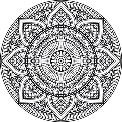 Placemat vinyl | Mandala zwart wit | 4 stuks