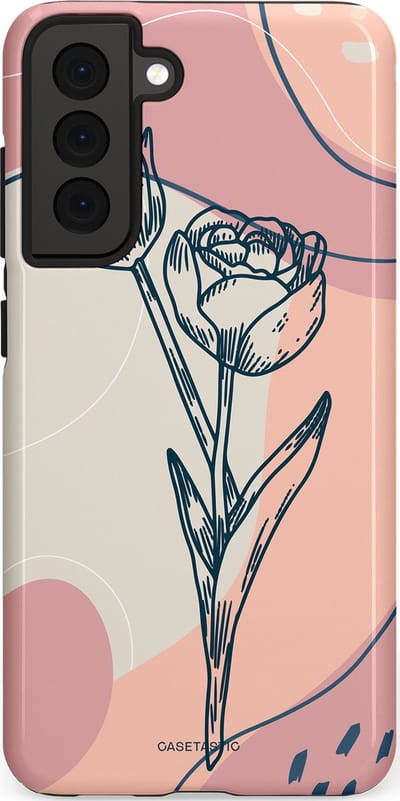 Casetastic Hoesje Geschikt voor Samsung S21 FE - Stijlvolle Beschermende Duo-layer Case - Sierlijke tulp