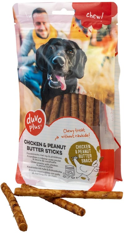 Duvoplus - Hondensnack - Hond - Chew! Kip & Pindakaas Rolls L - 25cm - 2pcs / 290g - 2st