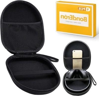 Hoofdfunctie Hoofdtelefoon Case - Hard Shell Bescherming voor Draadloze Hoofdtelefoons met Opbergtas voor Reizen, Zwart, Universele Accessoires