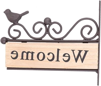 Welkomstbord Huis - Deurbord Hanger - Voordeur Decoratie - Landelijk Stijl - 18.5x15CM - Houtkleur