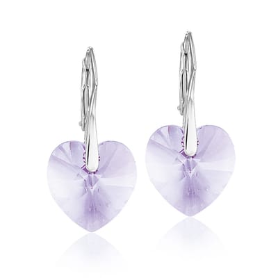 Montebello Oorbellen Noor HZ58 - Swarovski Hart - 925 Zilver Gerhod. - Ø14mm - 30mm