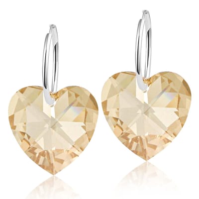 Montebello Oorbellen Delfin HZ62 - Swarovski Hart - 925 Zilver Gerhod.- Ø18mm - 28mm