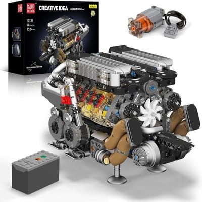 Mould King - 10131 BGT W16 Icons Engine Formule 1 | Educatief motor bouwset | Speed champions modelbouw | Creator classic bouwpakket | Technische F1 speelgoed voor expert volwassenen & kinderen | Bouwdoos met 952 bouwstenen