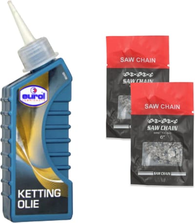 Zanora® Garden Kettingzaag Onderhoudsset – 2 Kettingen – Kettingolie