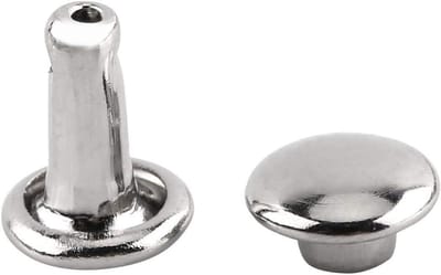 100 Sets Dubbele Cap Nieten voor DIY Leerbewerking - 6x8mm Nieten in Goud, Zilver en Brons voor Decoratie en Vervanging