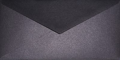 Metallic (parelmoer) zwarte enveloppen DL - 110 x 220 mm - 25 stuks - NK natgelijmde - 120 gram - Aster Metallic - Netuno