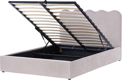 NANTERRE - Bed met opbergruimte - Taupe - 140 x 200 cm - Stof
