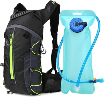 Fietsrugzak Opvouwbaar - Lichtgewicht Tas - Buitensporten Hydratatie - Inclusief 2L Waterzak - 40x20x7 cm - Groen