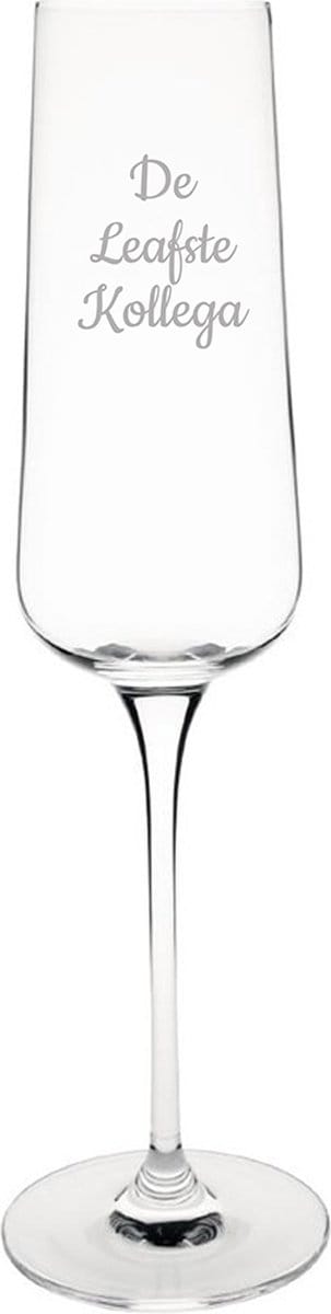 Gegraveerde Champagneglas 27cl De Leafste Kollega
