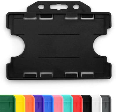 Dubbelzijdige Badgehouders - ID Kaarthouders - Identificatie Tonen - Ruimte voor Twee Kaarten - 86mm x 54mm - Zwart