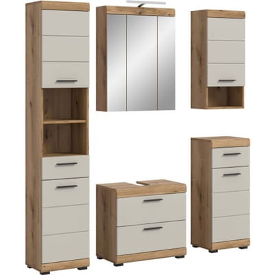 Scout badkamercombinatie kasjmier mat MDF TZ Evoke Oak NB - 34x164x191cm