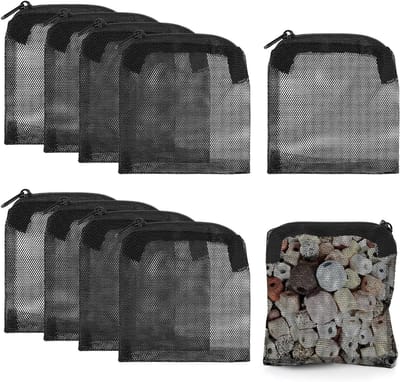 Allecto Plus - Aquarium Filterzakken 10 stuks - Fijnmazige zakjes voor Aquarium Filtermedia - Met plastic rits - Geschikt voor actieve kool, filterstenen, keramische ringen - 4 x 4 inch