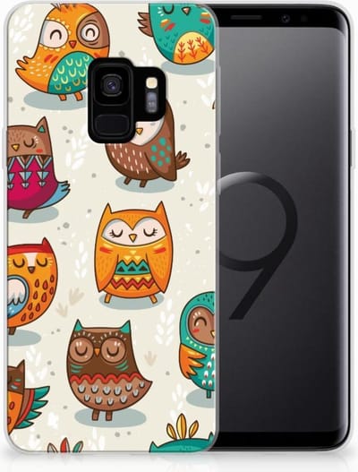 Samsung Galaxy S9 TPU Hoesje Vrolijke Uilen