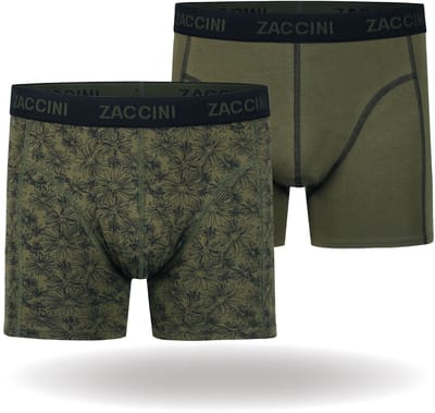 Zaccini Cotton Stretch Boxershorts - Groen - 2 stuks - Heren onderbroeken - Boxer - 95% Katoen - Maat S
