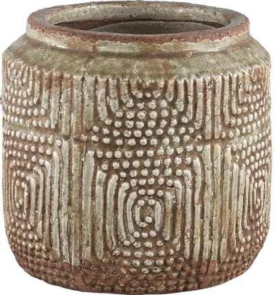 PTMD  reva groen keramiek pot modern design rond m
