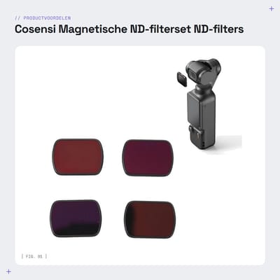 Dailygoods - Magnetische ND-filterset - ND-filters - Superieure beeldkwaliteit - 4-pack - Creatieve workflow - Actiecamera-accessoires - Geschikt voor...
