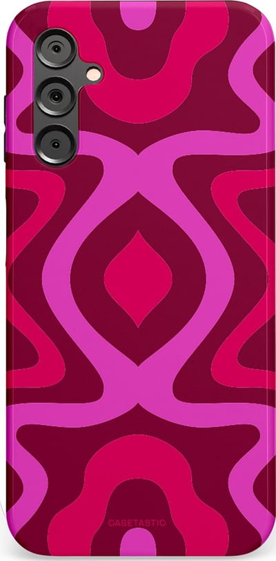 Casetastic Hoesje Geschikt voor Samsung A14 (5G/4G) - Stijlvolle Beschermende Duo-layer Case - Retro golf