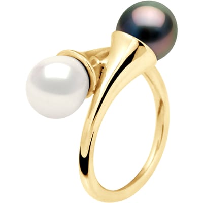 Ring YOU AND ME Tahitian Parels en Zoetwater 8-9mm Yellow Gold