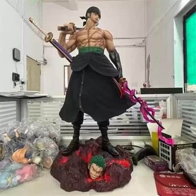 One Piece 73cm Gk Platform Club Super-Groot Schoudermes Thrawn Dubbelkoppige Beeldhouwscène Standbeeld Doos Verpakte Handgemaakte Figuur black