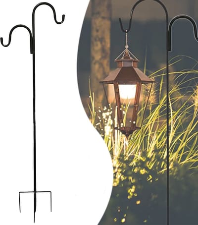 Dailygoods- Herdershaak 124 cm - Dubbele Haken - Tuinhaak - Herdershaak Tuin Staand - Decoratieartikelen - Antiroest Hoogwaardig IJzer - Tuinhaken