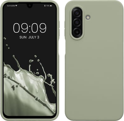 kwmobile telefoonhoesje geschikt voor Samsung Galaxy A17 4G / 5G - Hoesje met siliconen coating - Smartphone case in grijsgroen