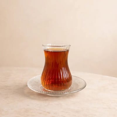 Mulex - theeset - 12-delig - authentiek Turks design - 6 theeglazen en 6 theeschotels
