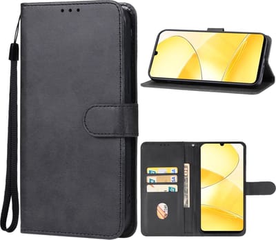 zwart agenda book case hoesje geschikt voor Realme C61