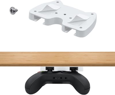 Ondersteunende tafelhouder voor gamecontrollers, geschikt voor Xbox ONE, Series X & S, en 360 - Horizontale ondertafelmontage met plakband, ideaal voor opslag en organisatie, wit