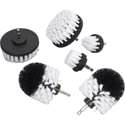 6 Pièces Brosse de Nettoyage pour Perceuse Blanche Soie de Nylon Douce Résistante à l'Usure Brosse pour Perceuse Nettoyeur Puissant pour black