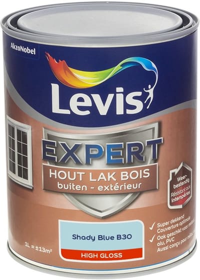 Levis - Expert Hout Lak Buiten High Gloss Mix - Shady Blue B30 - 1 L