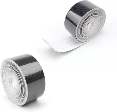 Allecto Plus - Zelfklevende Carbonfolie voor Buiten - 2 Rollen - Zwart - 3 cm x 10 m - Autosticker - Voor Auto's, Computers en Meubels