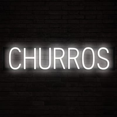 CHURROS - Lichtreclame Neon LED bord verlicht | SpellBrite | 72 x 16 cm | 6 Dimstanden & 8 Lichtanimaties | Reclamebord neon verlichting