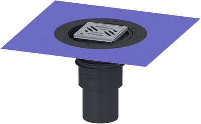 KESSEL-vloer-/plafondafvoer Practicus - DN 100, vert., Variofix, designrooster, 45210.53