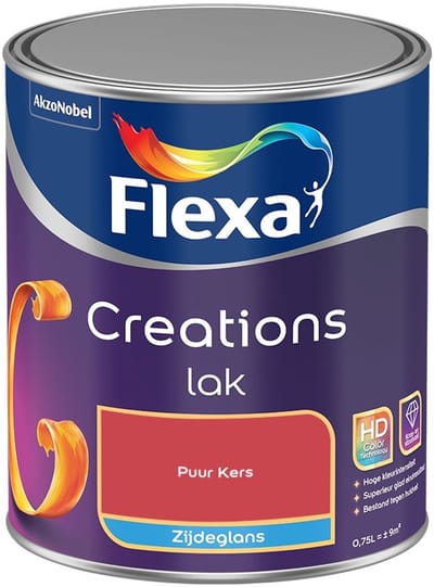 Flexa - Creations Lak Zijdeglans - Puur Kers - Mengverf - 750 Ml