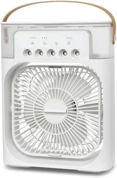 Mini Airco - Verdampingskoeler Luchtkoeler - Persoonlijke Koeling - 3 Snelheden Instelbaar - 21cm Hoog - Wit
