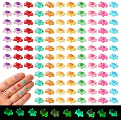 Dailygoods- Hars Schildpadden 120 Stuks - Miniatuur Beeldjes - Glow in the Dark - Schattige Dieren - Knutselen - Tuin Decoraties