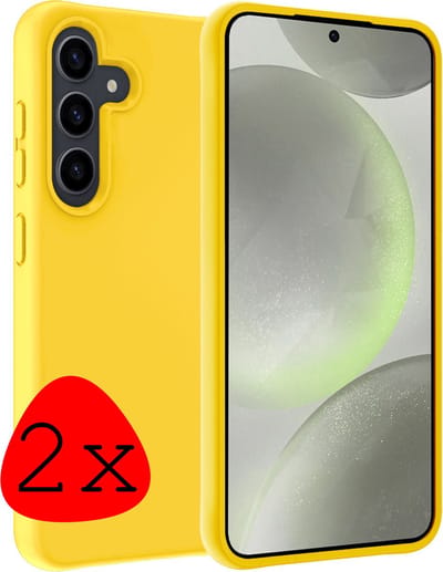 Hoesje 2 Stuks - Geschikt voor Samsung Galaxy S24 - Sterk & Shockproof - Case Siliconen - Back Cover - Telefoon Hoes - Geel