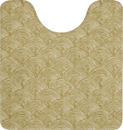 WC mat met uitsparing 55x60 cm - Antislip - Waaier - Geometrisch - Groen - Toiletmat met uitsnijding - Vloermat - Douchemat - Toilet tapijt - Toiletmatten