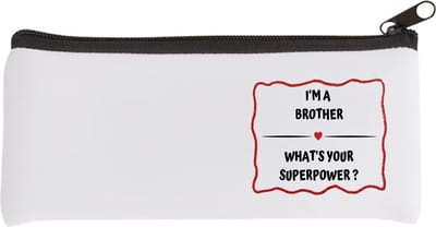 Akyol - i'm a brother what's your superpower? Etui - Broer - super broer - verjaardag - cadeautje voor broer - broer artikelen - kado - geschenk - 20 bij 9 cm
