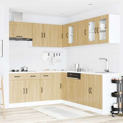 vidaXL - 11-delige - Keukenkastenset - Kalmar - bewerkt - hout - sonoma - eikenkleur