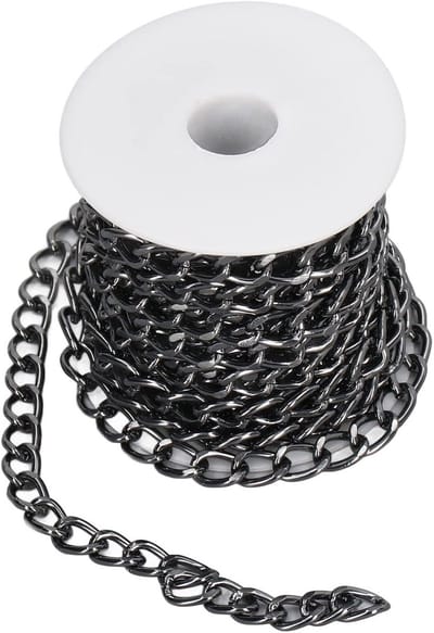 Zwarte Aluminium Schakelketting op Rol - 5 Meter voor Sieraden Maken en Knutselen