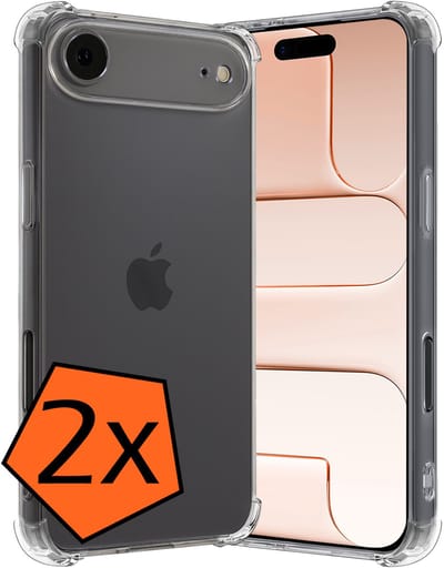 Hoes - 2 Stuks - Geschikt voor Apple iPhone Air - Sterk & Shockproof - Siliconen Case - Back Cover - Telefoon Hoesje Shock Proof - Transparant