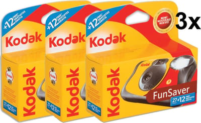 3 pak Kodak - Wegwerpcamera met flitser - 27+12 foto's