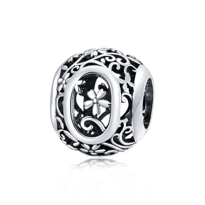 Letter O romantisch bedel | bedels voor armband | alfabet bead | Zilverana | geschikt voor alle bekende merken | 925 zilver | moederdag