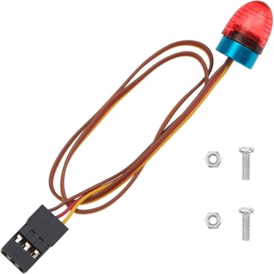 Modelbouw Ronde LED Verlichting 4.8-6 Volt in Rood, Flitslicht en Waarschuwingslicht voor RC Auto's, Tamiya Tractor en RC Accessoires
